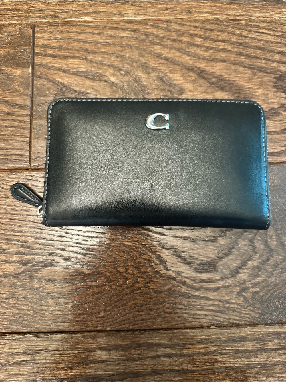 Coach Black Leather Zip Wallet